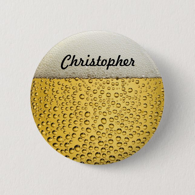 Beer Glass Personalise Photo 6 Cm Round Badge (Front)