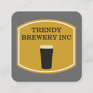 Beer Glass Square Business Card