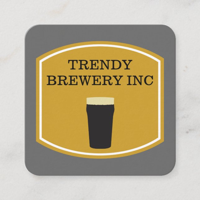 Beer Glass Square Business Card (Front)