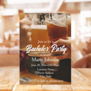 Beer Glasses Bachelor Party Invitation
