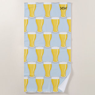 Beer Glasses - Customise with Your Initials - Male Beach Towel
