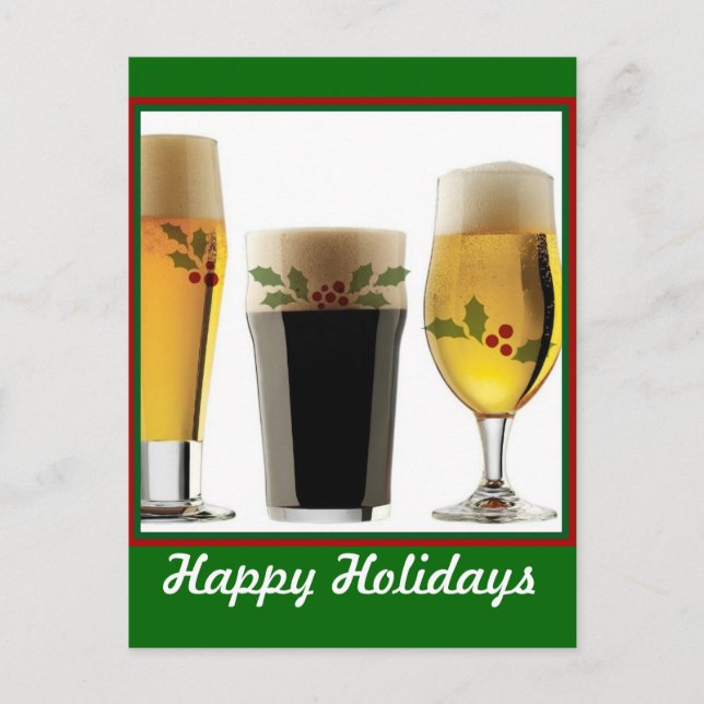 Beer Glasses Holiday Greetings (Front)