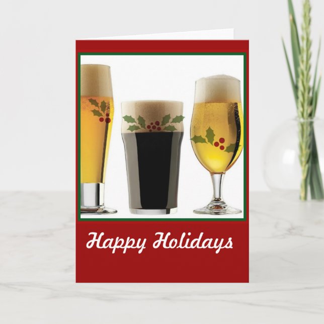Beer Glasses Holiday Greetings (Front)