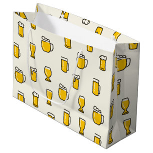 Beer Glasses Pattern Large Gift Bag