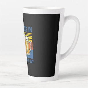 Beer Goes In Wisdom Comes Out Vintage Birthday Latte Mug