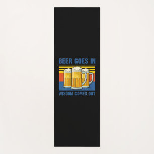 Beer Goes In Wisdom Comes Out Vintage Birthday Yoga Mat