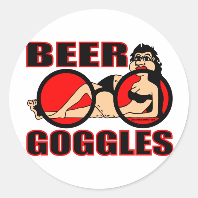 BEER GOGGLES CLASSIC ROUND STICKER (Front)