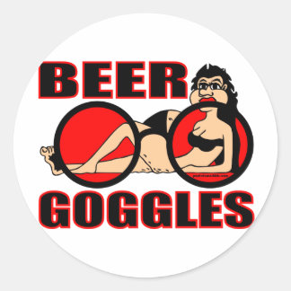 BEER GOGGLES CLASSIC ROUND STICKER
