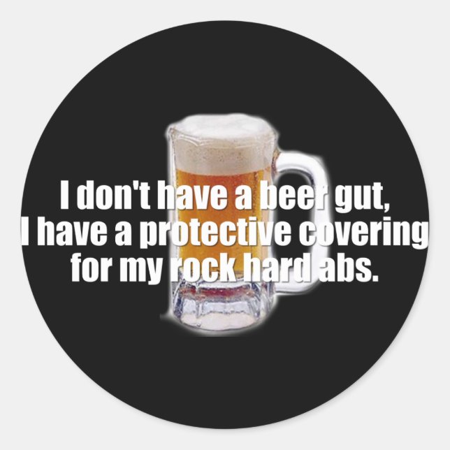 Beer Gut Classic Round Sticker (Front)