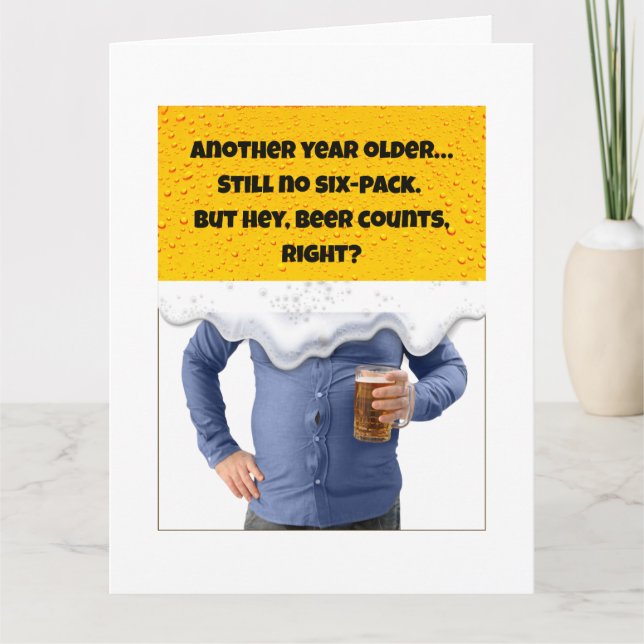 Beer Gut Funny Birthday Cards For Men (Front)