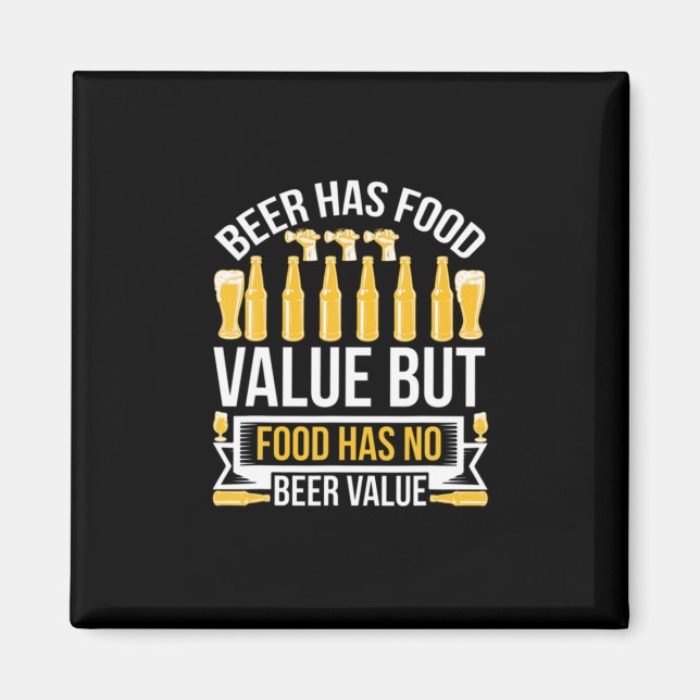 Beer Has Food Value Birthday Magnet (Front)