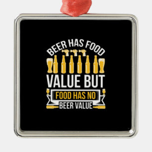 Beer Has Food Value Birthday Metal Tree Decoration