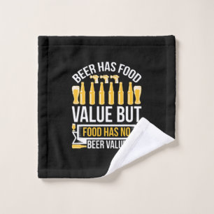 Beer Has Food Value Birthday Wash Cloth