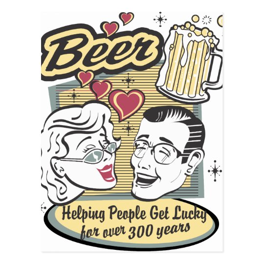 Beer Helping People Get Lucky Postcard