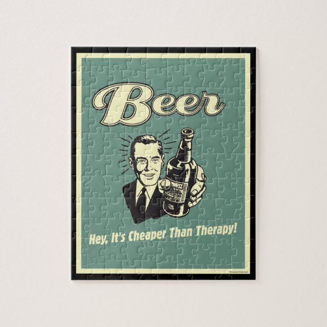 Beer: Hey It's Cheaper Than Therapy Jigsaw Puzzle (Vertical)