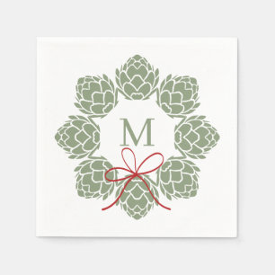 Beer Hops Christmas Monogram  Napkin