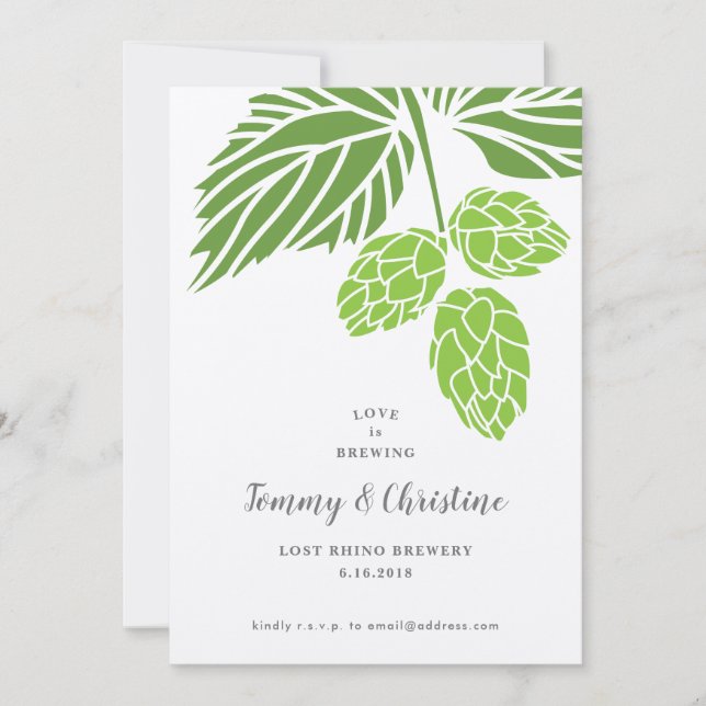 Beer Hops Wedding Invitation, Shower Invitation (Front)