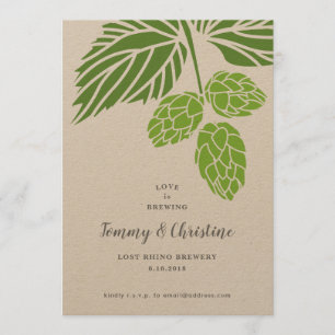 Beer Hops Wedding Invitation, Shower Invitation