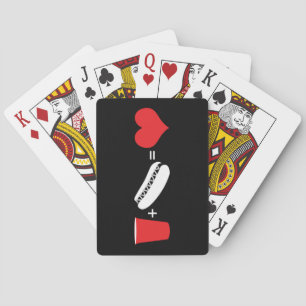 beer + hot dogs = love playing cards