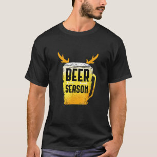 Beer Hunt Xmas Hunting Season Beer Drinker Christm T-Shirt