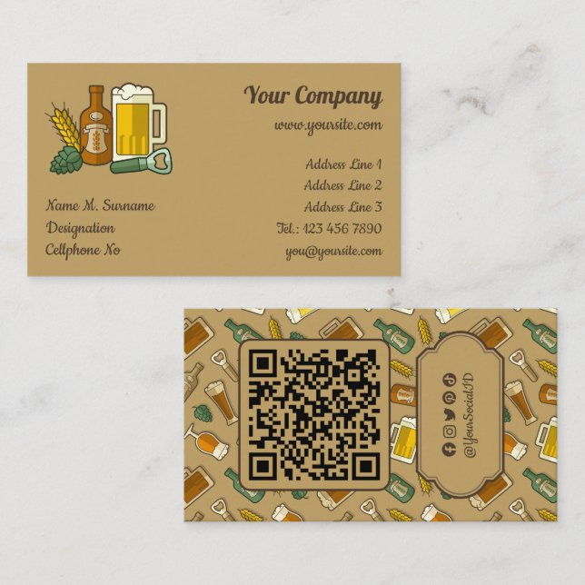 Beer Icons Business Card (Front/Back)
