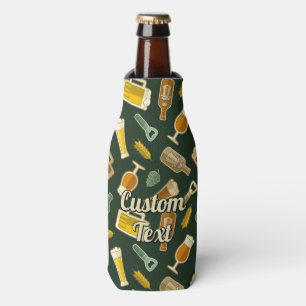 Beer Icons Pattern Bottle Cooler