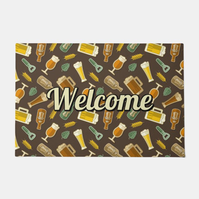 Beer Icons Pattern Doormat (Front)