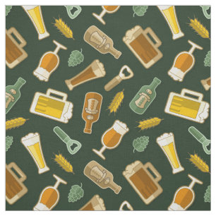 Beer Icons Pattern Fabric