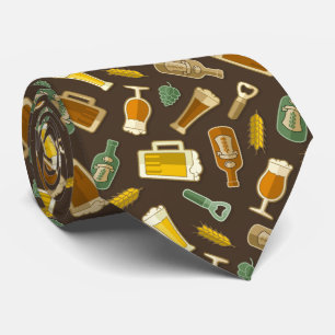 Beer Icons Pattern Neck Tie