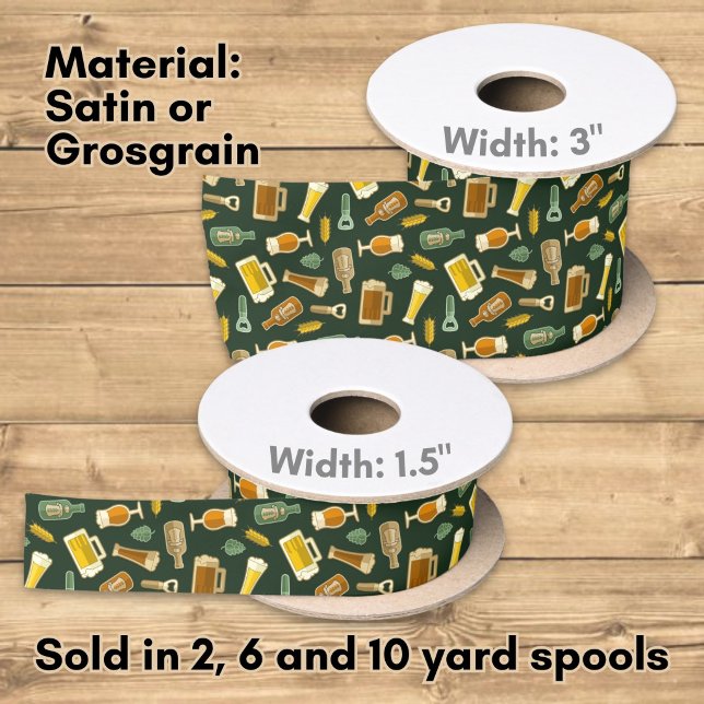 Beer Icons Pattern Satin Ribbon (Creator Uploaded)
