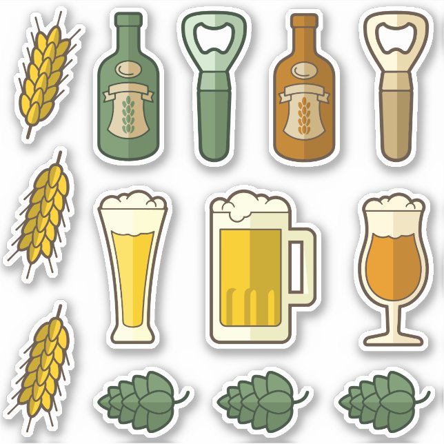 Beer Icons Sticker Set (Front)