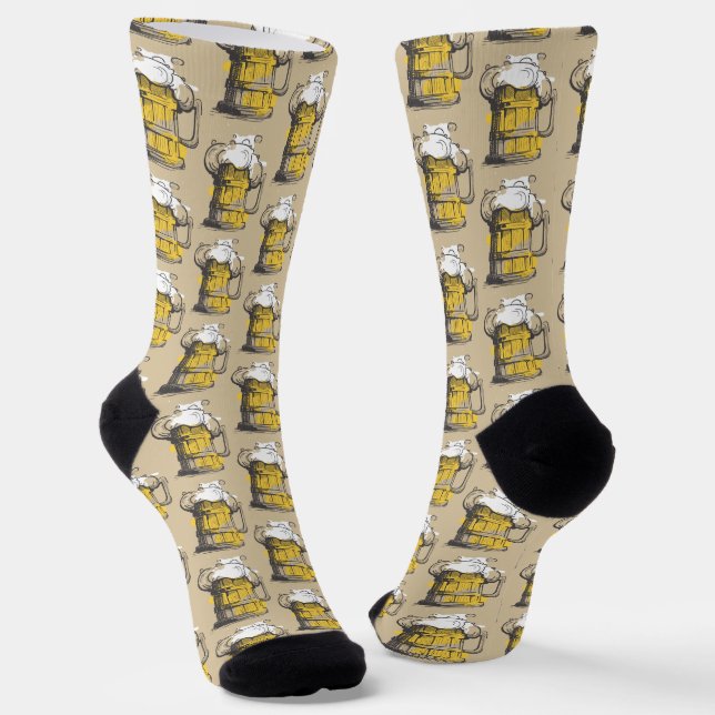 Beer Ilustration Socks (Angled)