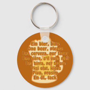 BEER in languages custom key chain