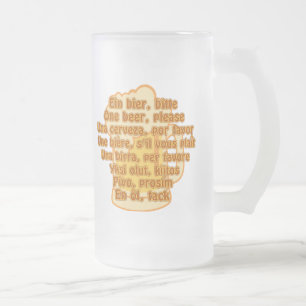 BEER in languages mug - choose style & colour