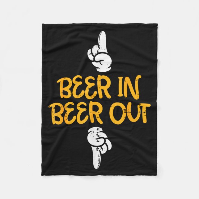 Beer In Out Funny Alcohol Drinking Team Squad Men  Fleece Blanket (Front)