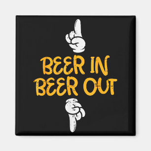 Beer In Out Funny Alcohol Drinking Team Squad Men  Magnet