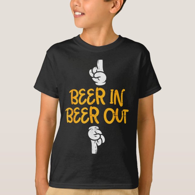 Beer In Out Funny Alcohol Drinking Team Squad Men  T-Shirt (Front)
