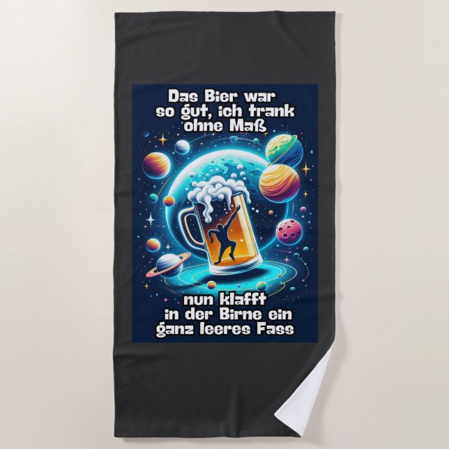 Beer in the Head Beach Towel (Front)