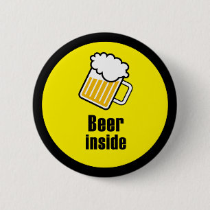 Beer inside 6 cm round badge