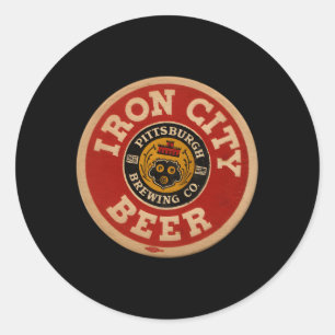 Beer Irons City Pittsburgh Beer Classic Round Sticker