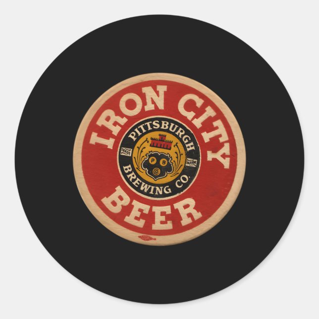 Beer Irons City Pittsburgh Beer Classic Round Sticker (Front)