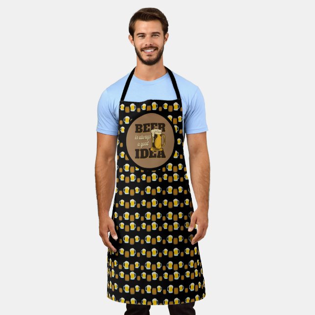 Beer Is Always A Good Idea Funny Bartender Apron (Worn)