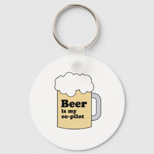 BEER IS MY COPILOT KEY RING