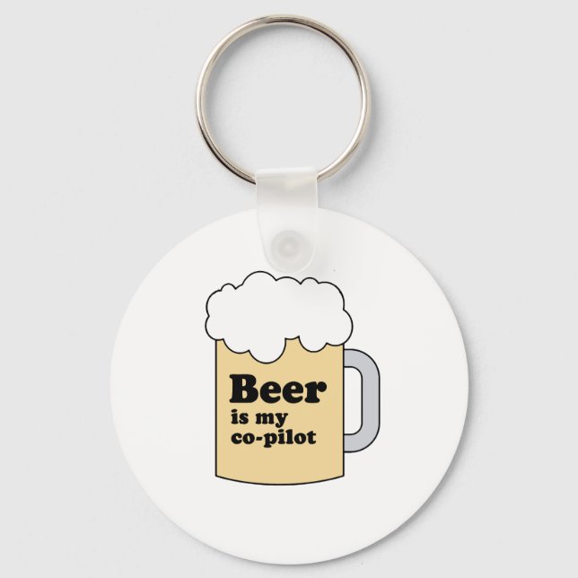 BEER IS MY COPILOT KEY RING (Front)