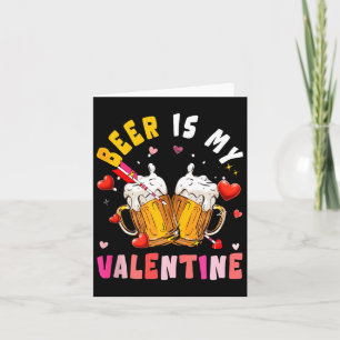 Beer Is My Valentine Hearts Matching Drinker Famil Thank You Card