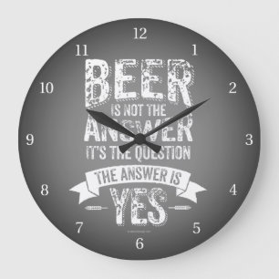 Beer Is Not The Answer Large Clock
