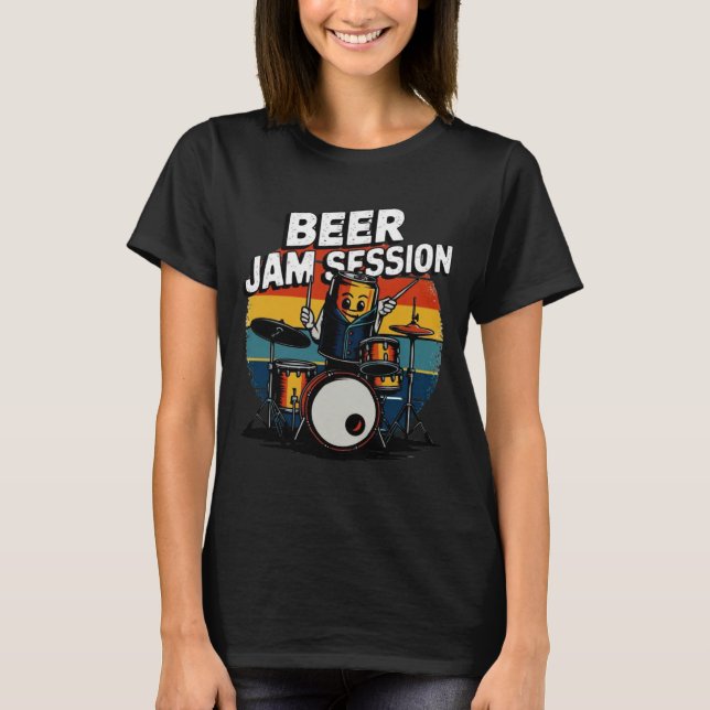 Beer Jam Session T-shirt - Fun Beer Graphic for Be (Front)