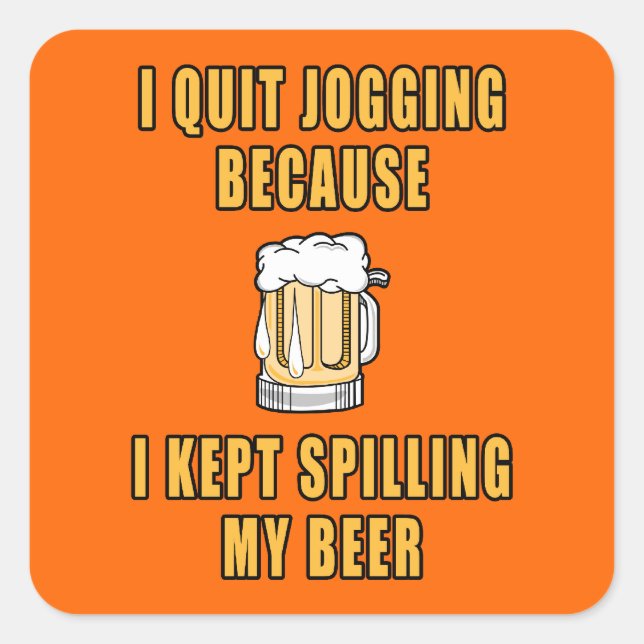 Beer Jogging Square Sticker (Front)