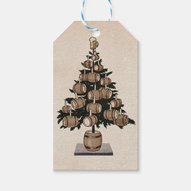 Beer Keg Tree Gift Tags (Front)
