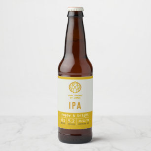 Beer label for IPA craft ale or home brew bottle